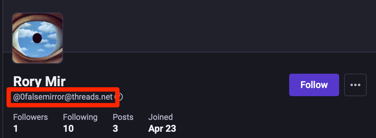 ejemplo de una publicación de threads vista desde mastodon ejemplo de una publicación de threads vista desde mastodon